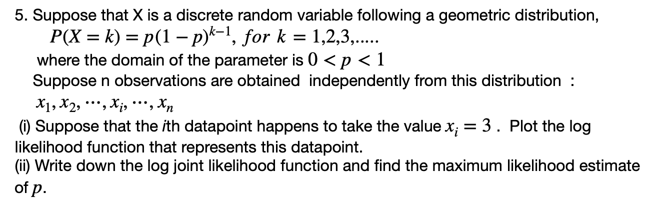 Solved 5. Suppose that X is a discrete random variable | Chegg.com