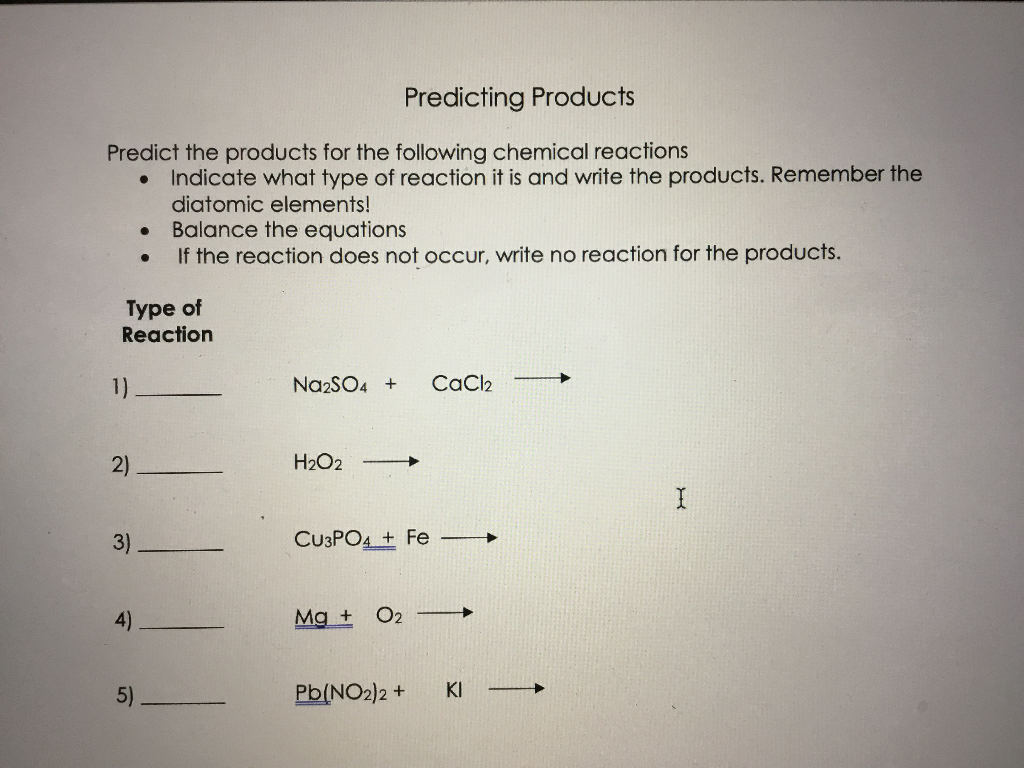 Solved Predicting Products Predict The Products For The Chegg Com