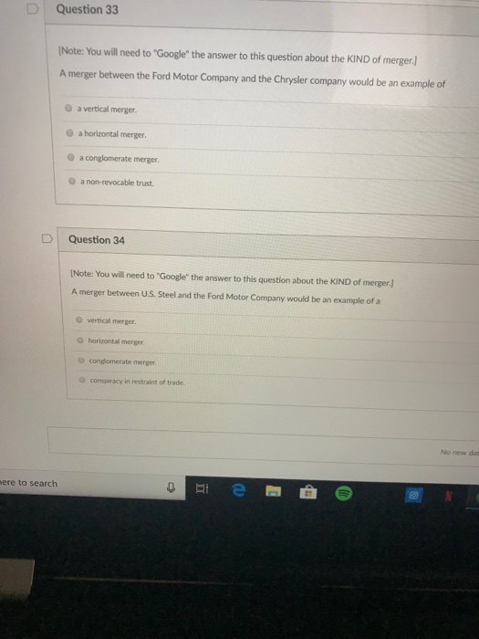 Solved D Question 33 Note: You will need to "Google the | Chegg.com