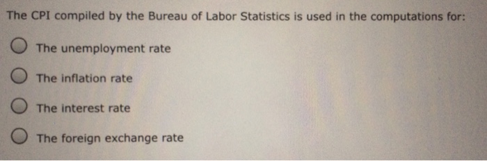 Solved The CPI Compiled By The Bureau Of Labor Statistics Is | Chegg.com