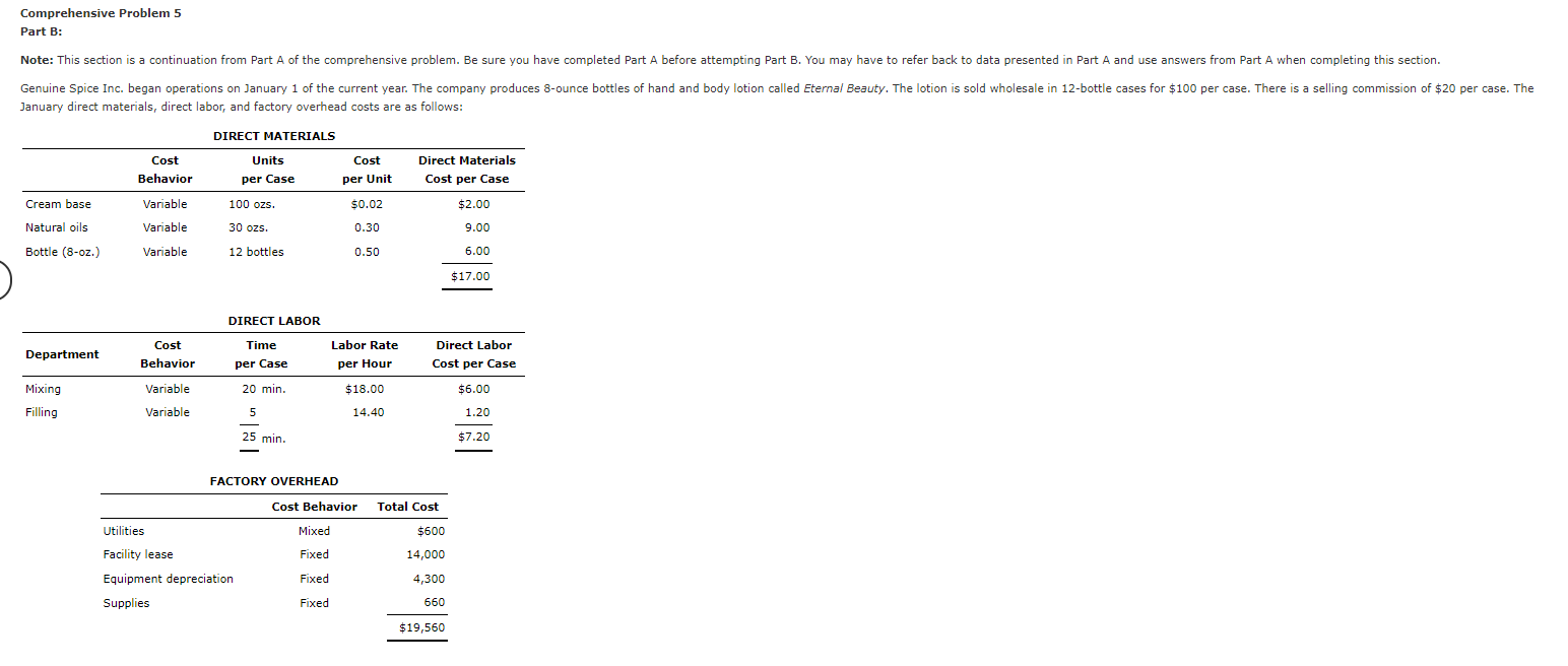 Solved Comprehensive Problem 5 Part B: Note: This Section Is | Chegg.com