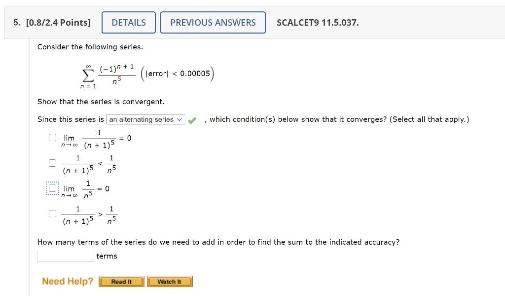 Solved 5. [0.8/2.4 Points] DETAILS PREVIOUS ANSWERS SCALCET9 | Chegg.com