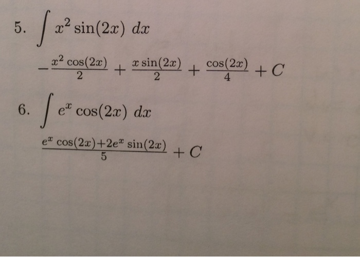 integration x 2 cos 2x dx