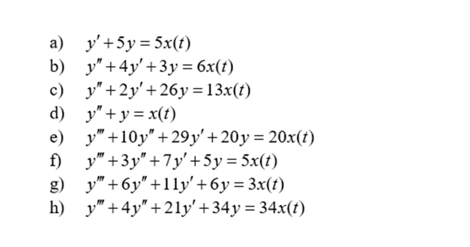 Solved Find the impulse response of each. Please show every | Chegg.com