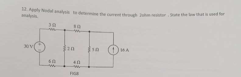 Solved 12. Apply Nodal analysis to determine the current | Chegg.com