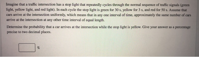 Solved Imagine That A Traffic Intersection Has A Stop Light Chegg Solved Imagine That A Traffic Intersection Has A Stop Light Chegg