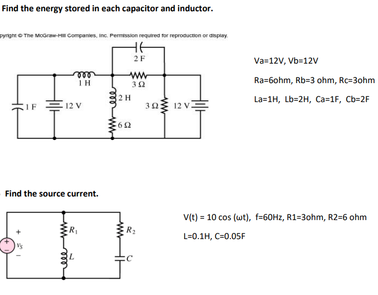 Solved Find the energy stored in each capacitor and | Chegg.com