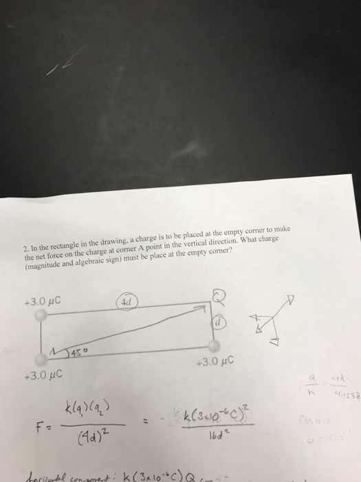 Solved In the rectangle in the drawing, a charge is to be | Chegg.com