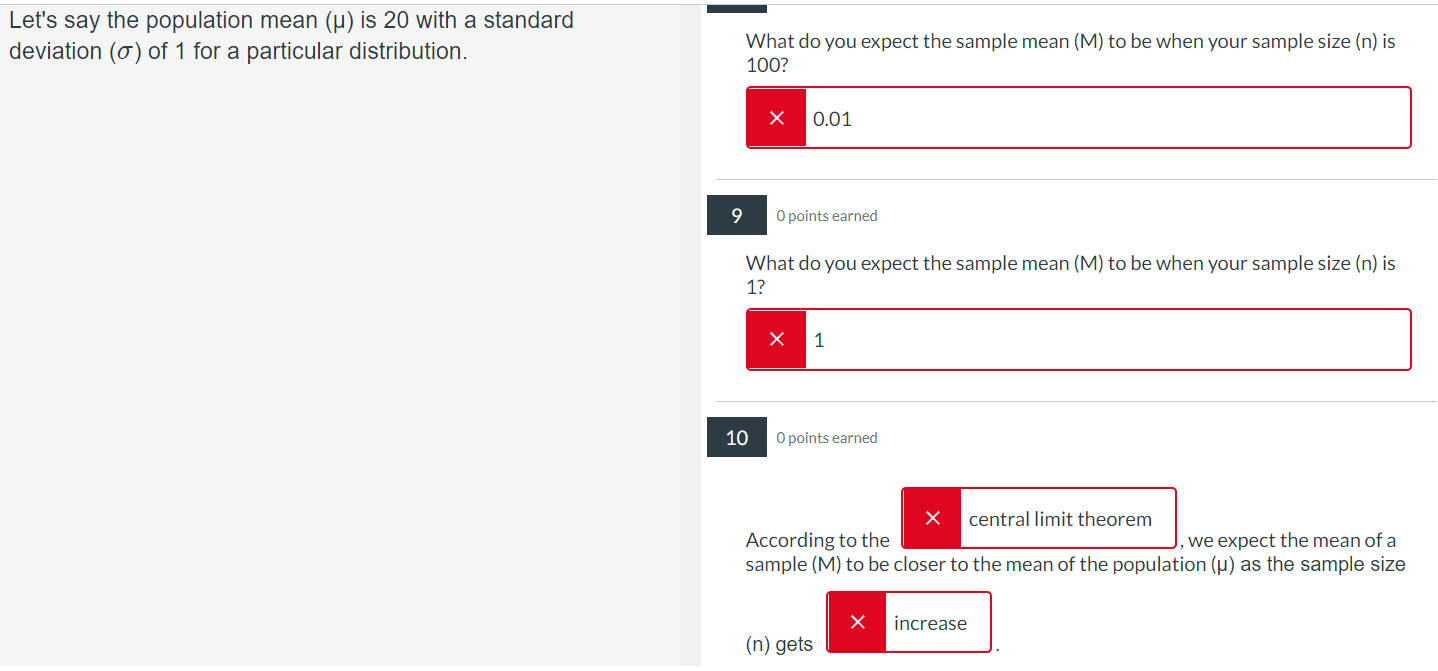 Solved Let's say the population mean (μ) is 20 with a | Chegg.com