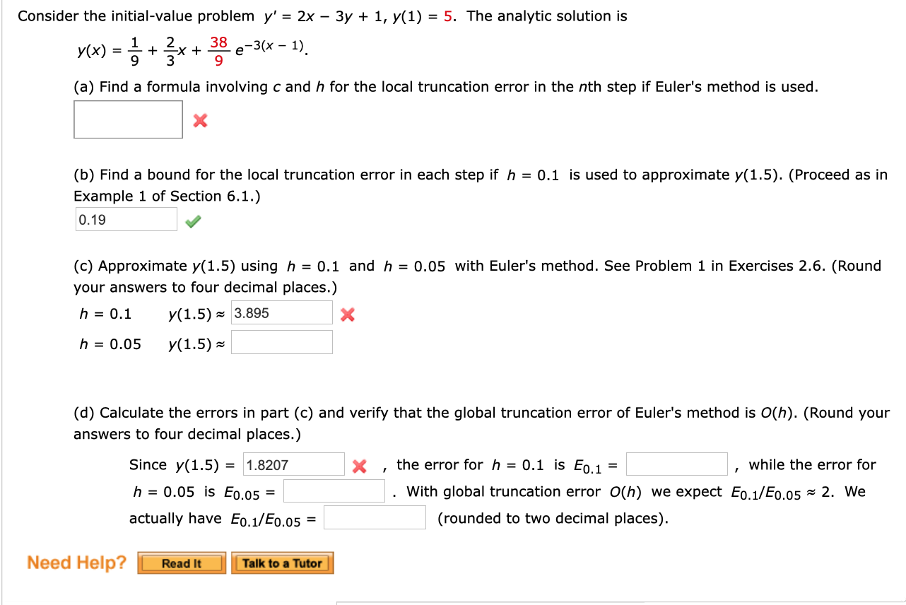 Solved Consider The Initial Value Problem Y 2x 3y 1 Chegg Com