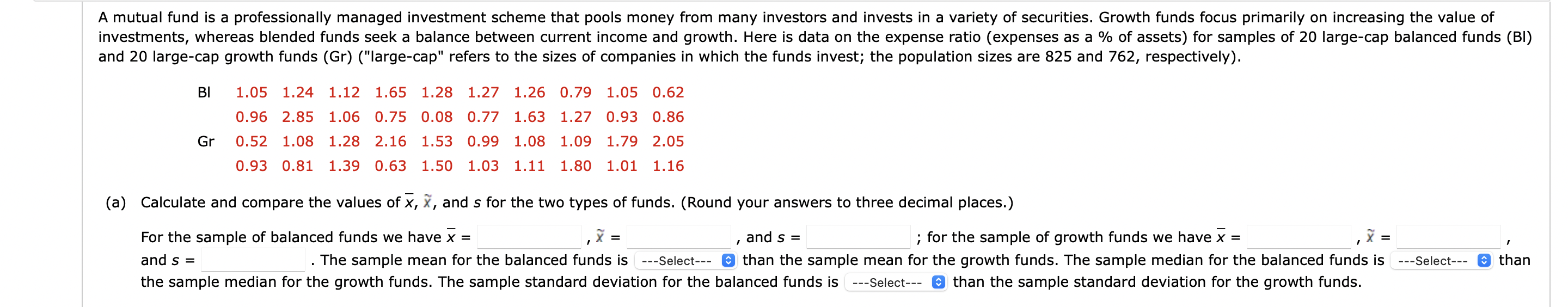 Solved and 20 largecap growth funds (Gr) ("largecap"