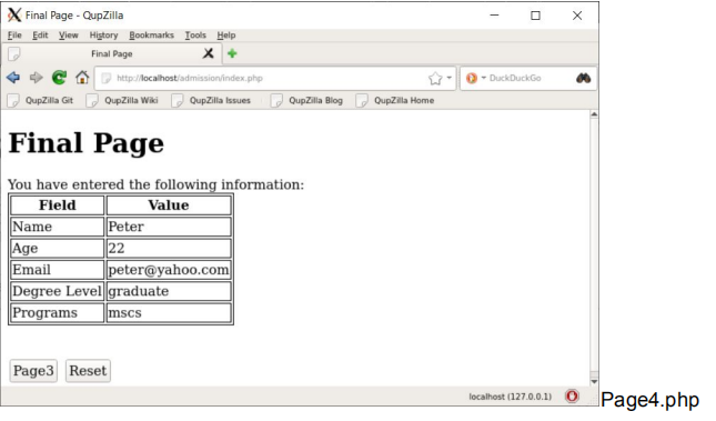 Solved - 0 X Page1.php X Personal Information - QupZilla | Chegg.com