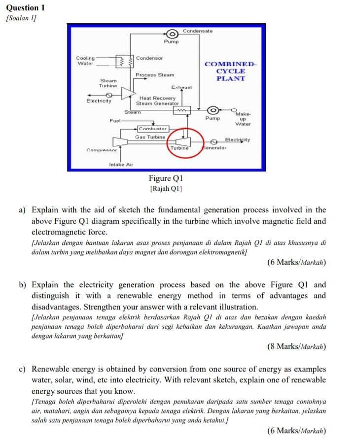 Solved Question 1 Soalan 1 Condensate Pump Cooling Water Chegg Com