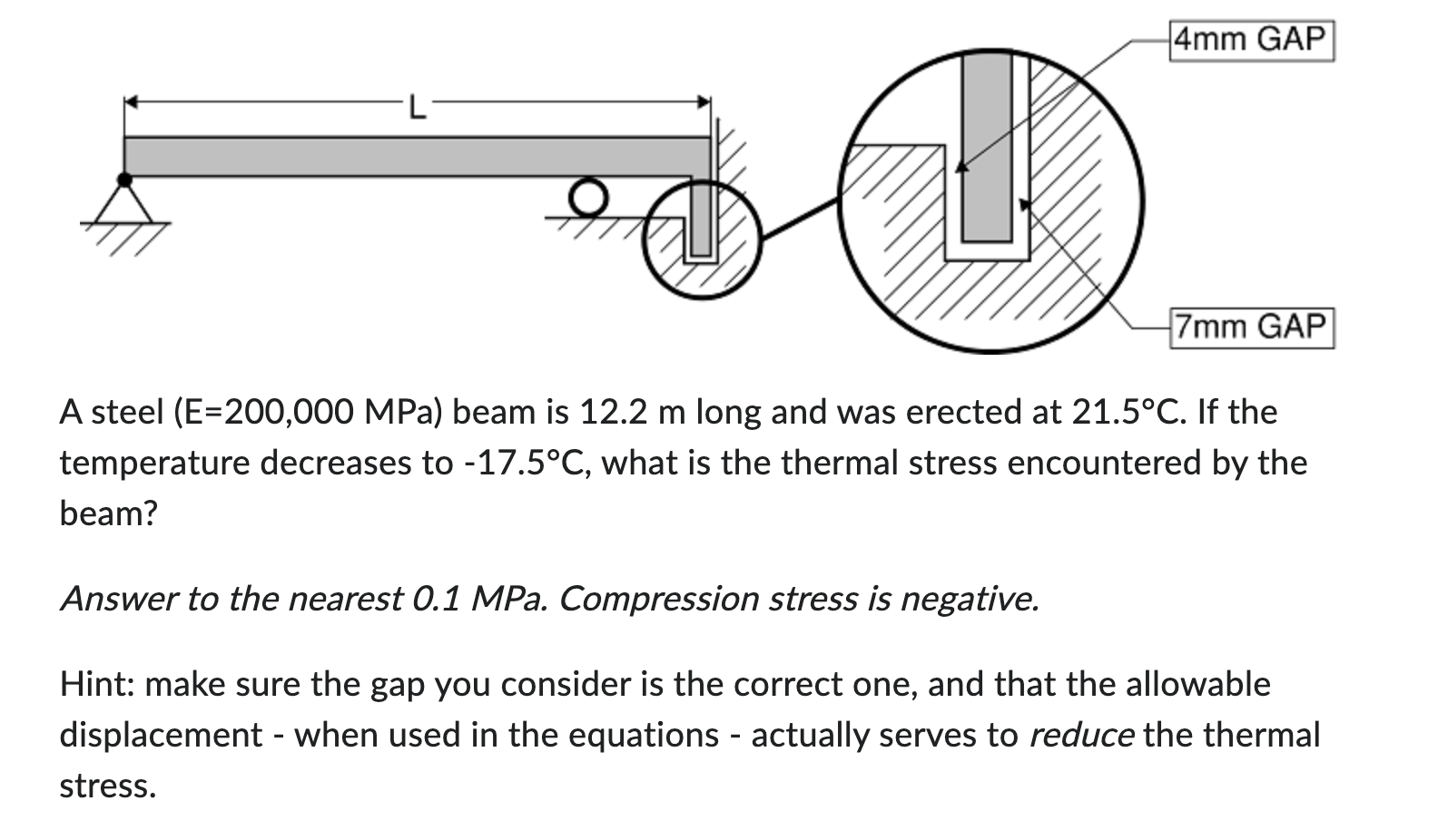 Solved A steel (E=200,000MPa) beam is 12.2 m long and was | Chegg.com