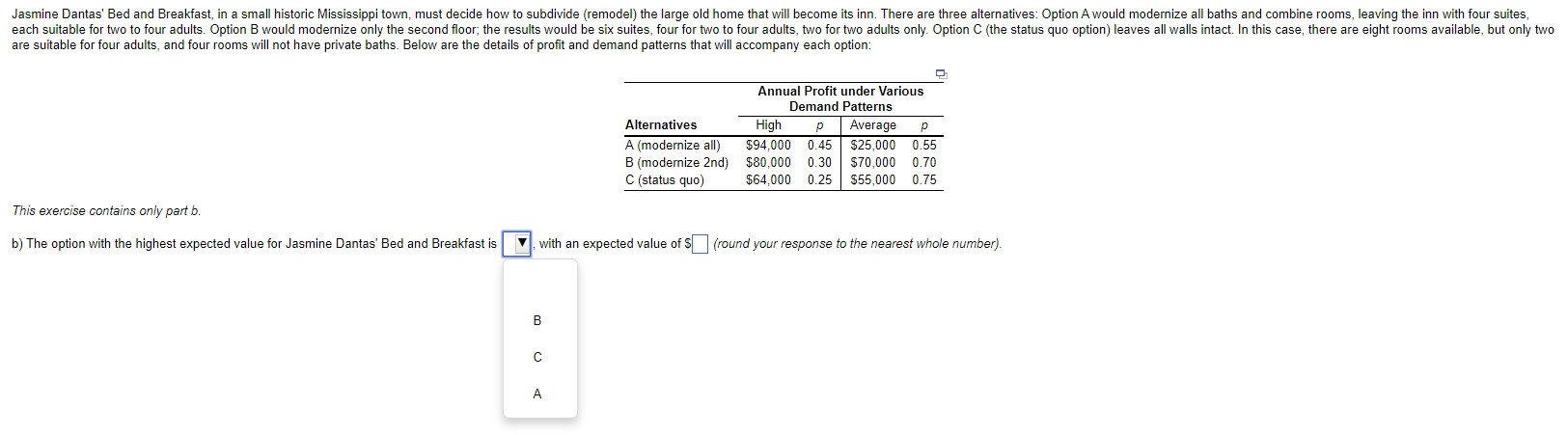 Solved This Exercise Contains Only Part B. B) The Option | Chegg.com ...