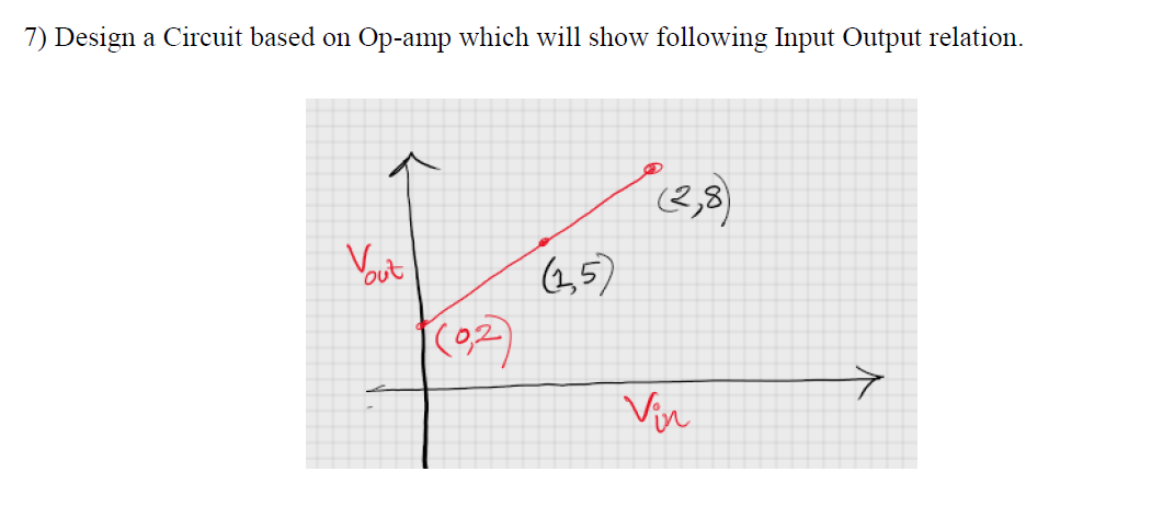 Solved 7) Design a Circuit based on Op-amp which will show Circuit Diagram