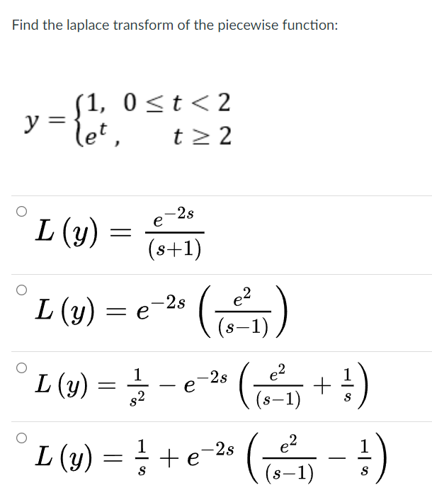 Solved Find the laplace transform of the piecewise function: | Chegg.com