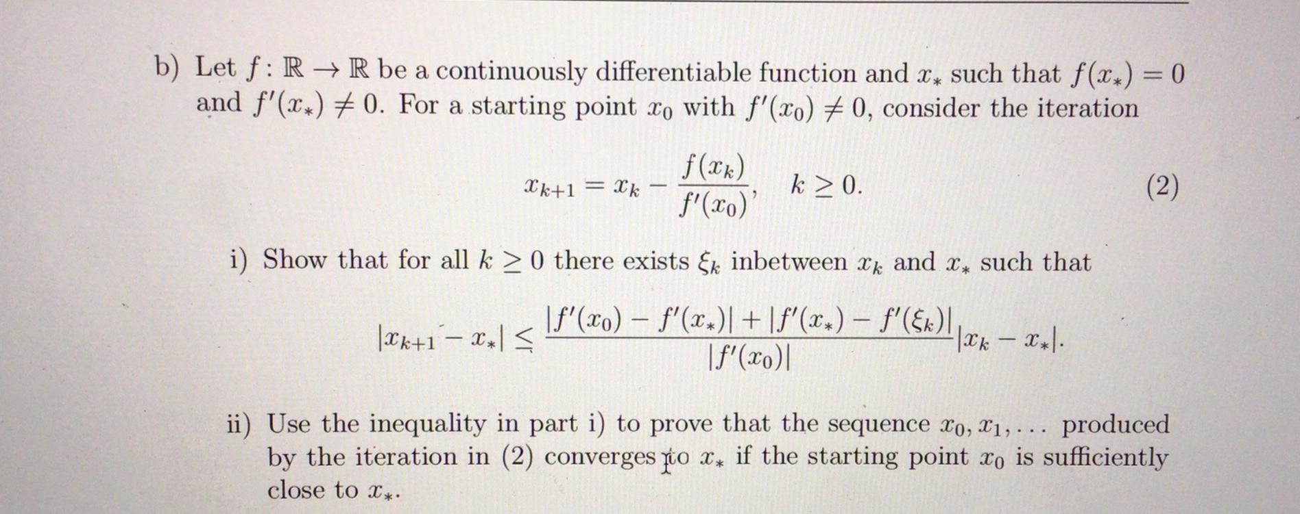 Solved B Let F R R Be A Continuously Differentiable