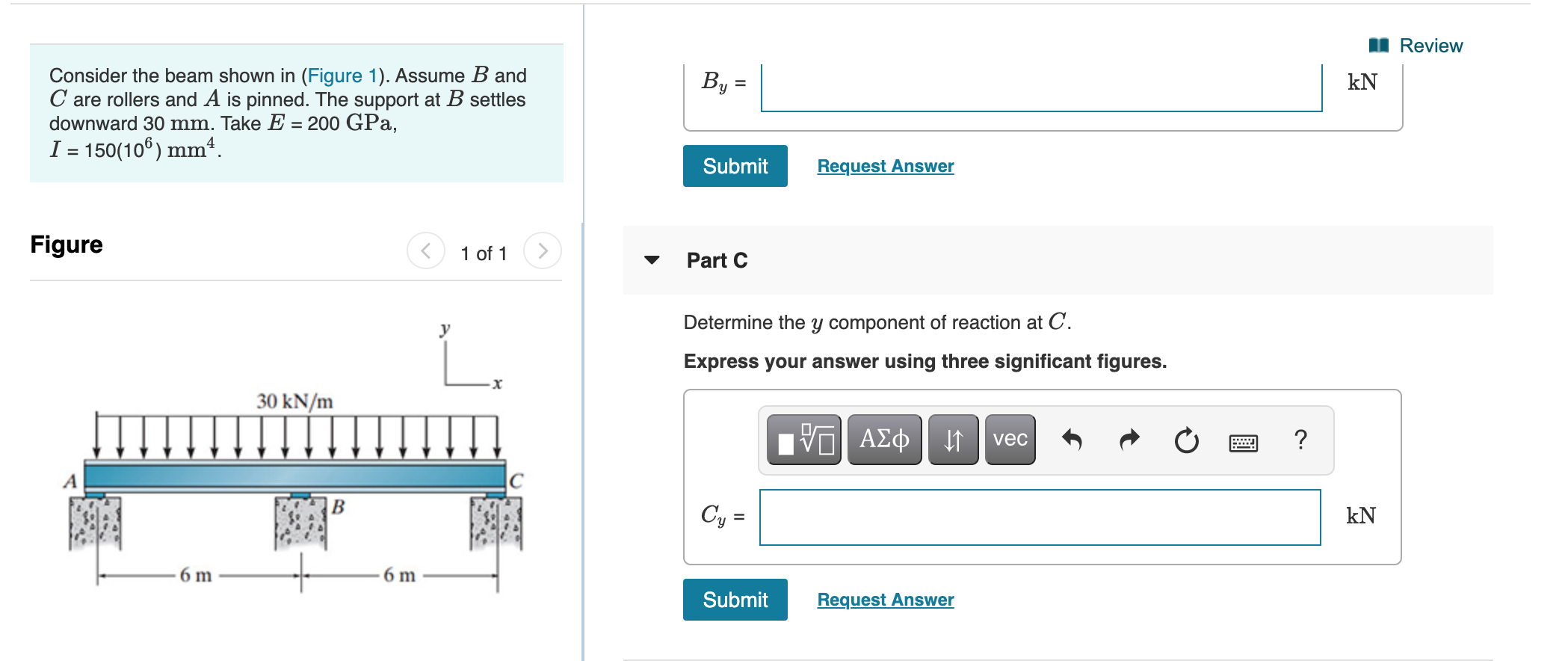 Solved Review Part A Consider The Beam Shown In Figure Chegg Com