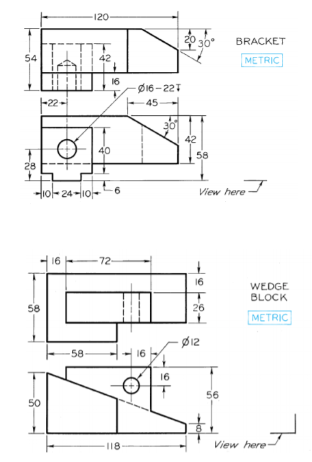 Solved Include the FRONT SIDE views for EACH diagram. Must | Chegg.com