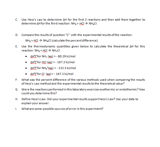 Hess's Law Graph 1, Reaction 1 (NaOH.HCM Hands-On | Chegg.com