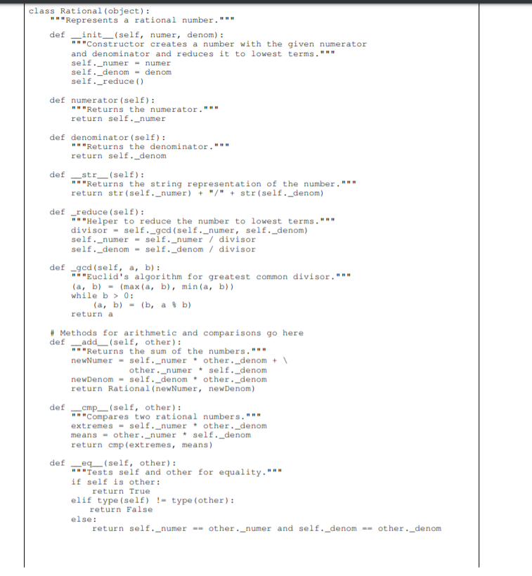 rational number program in java| object oriented... Solved class Rational (object): " ""Represents a rational | Chegg.com
