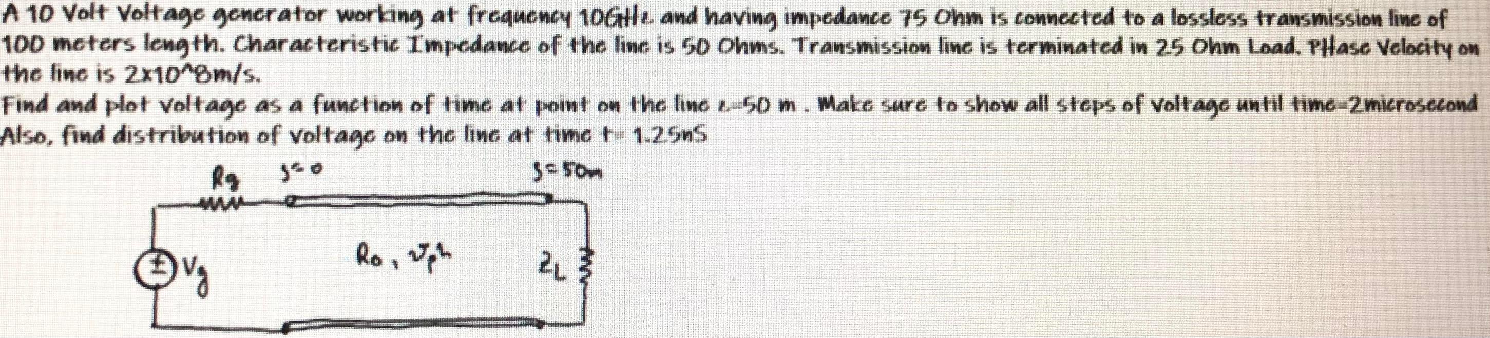 Solved A 10 Volt Voltage generator working at frequency | Chegg.com