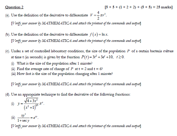 Solved 4 Question 2 [5 + 5 + (1 + 2 + 2) + (5 + 5) = 25 | Chegg.com