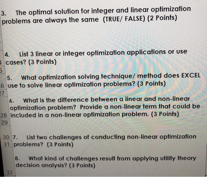 Solved 3. The optimal solution for integer and linear | Chegg.com