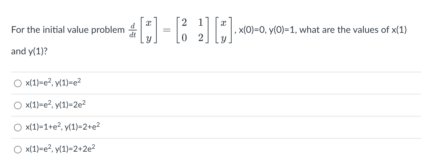 Solved For the initial value problem | Chegg.com