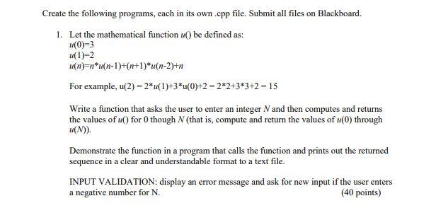 Solved Create the following programs, each in its own.cpp | Chegg.com