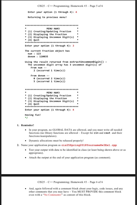 CIS25-C++ Programming: Homework #3-Page 2 of 6 1. | Chegg.com