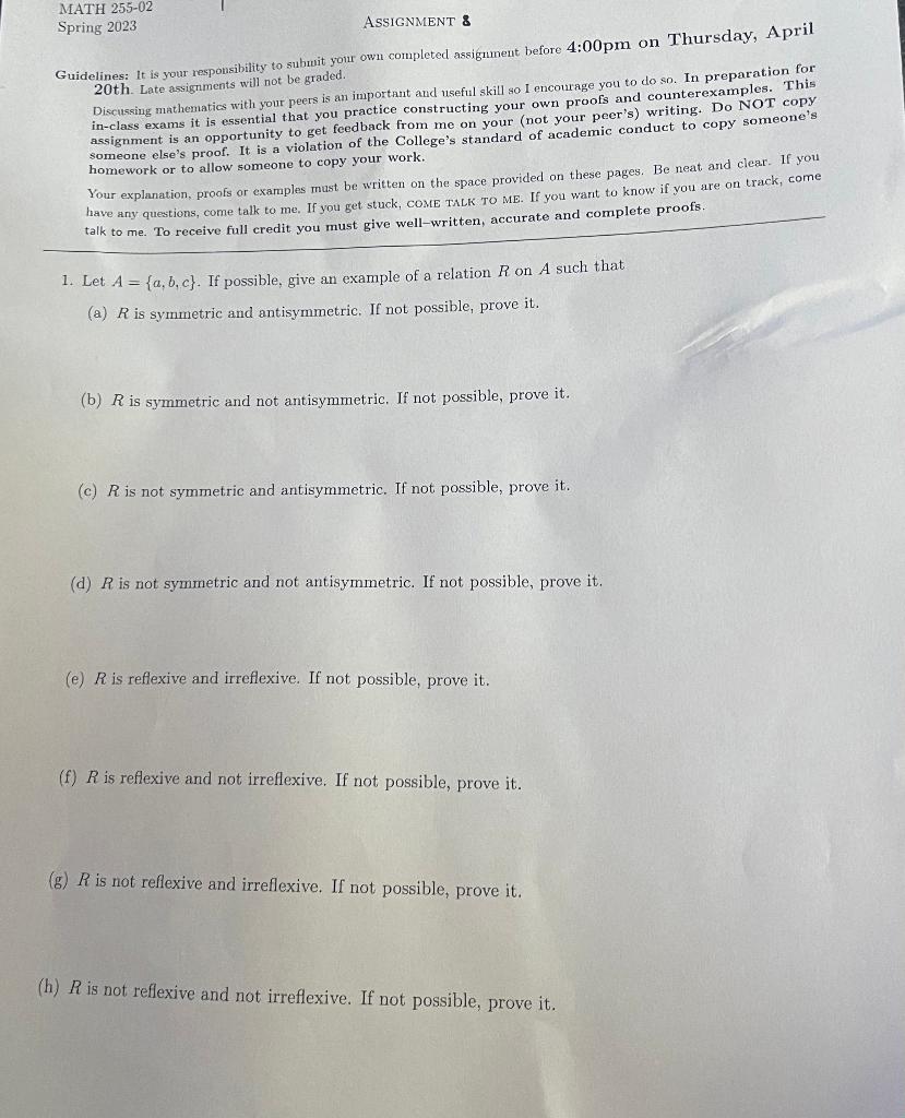 assignment question paper spring 2023