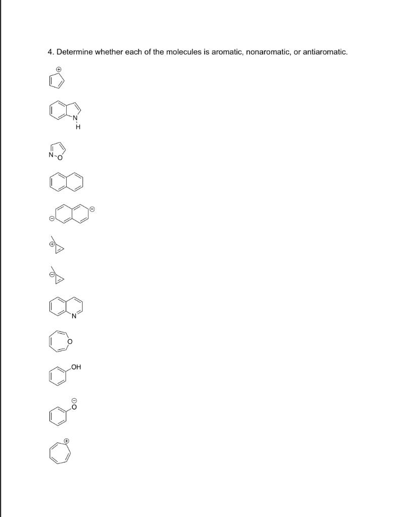 Solved 4. Determine whether each of the molecules is | Chegg.com