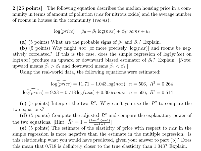 Solved 2 [25 ﻿points] ﻿The following equation describes the | Chegg.com