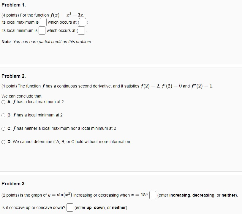 Solved Problem 1. (4 points) For the function f(x) = x3 - | Chegg.com