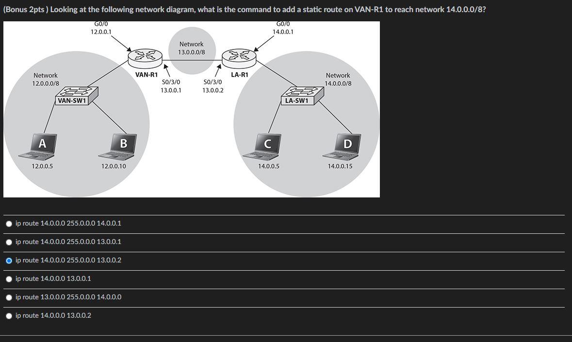 Solved (Bonus 2pts) Looking at the following network | Chegg.com