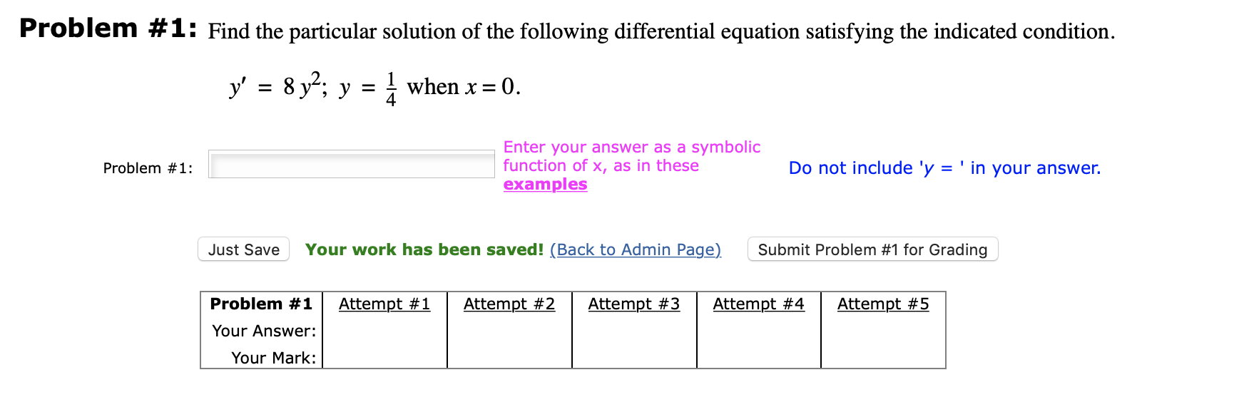 Solved Problem #1: Find the particular solution of the | Chegg.com