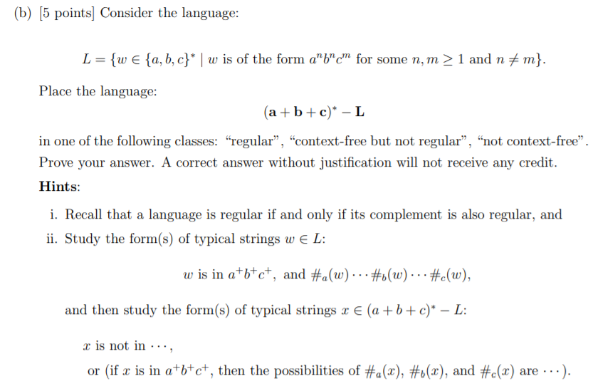 Theory Of Computation Consider The Language L Chegg Com