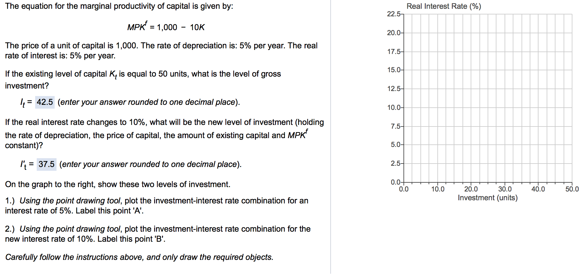 Solved The equation for the marginal productivity of capital | Chegg.com