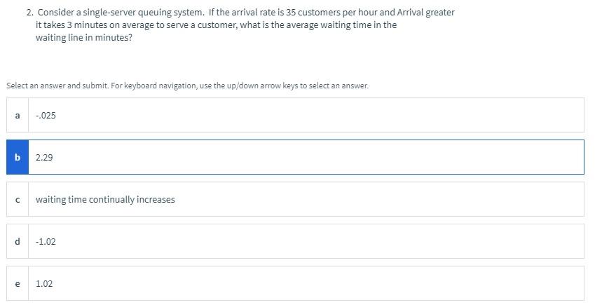 Solved 2. Consider a single-server queuing system. If the | Chegg.com