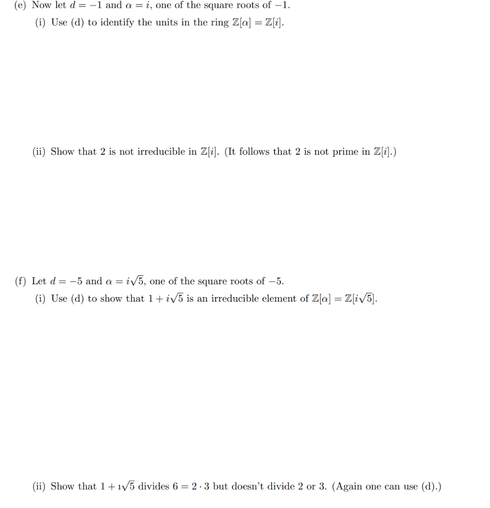 Solved suppose d is a nonzero integer positive or negative chegg