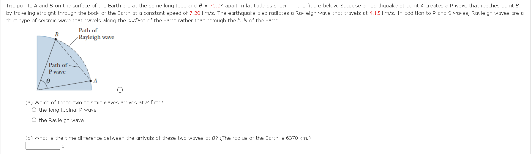 Solved Two points A and B on the surface of the Earth are at | Chegg.com