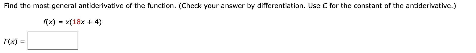 antiderivative of function 3x 2 4x 3