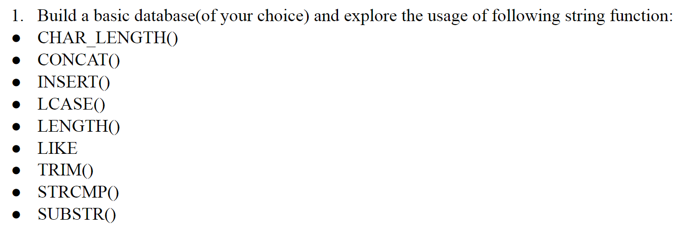 Solved Please write SQL queries for this question, not the | Chegg.com