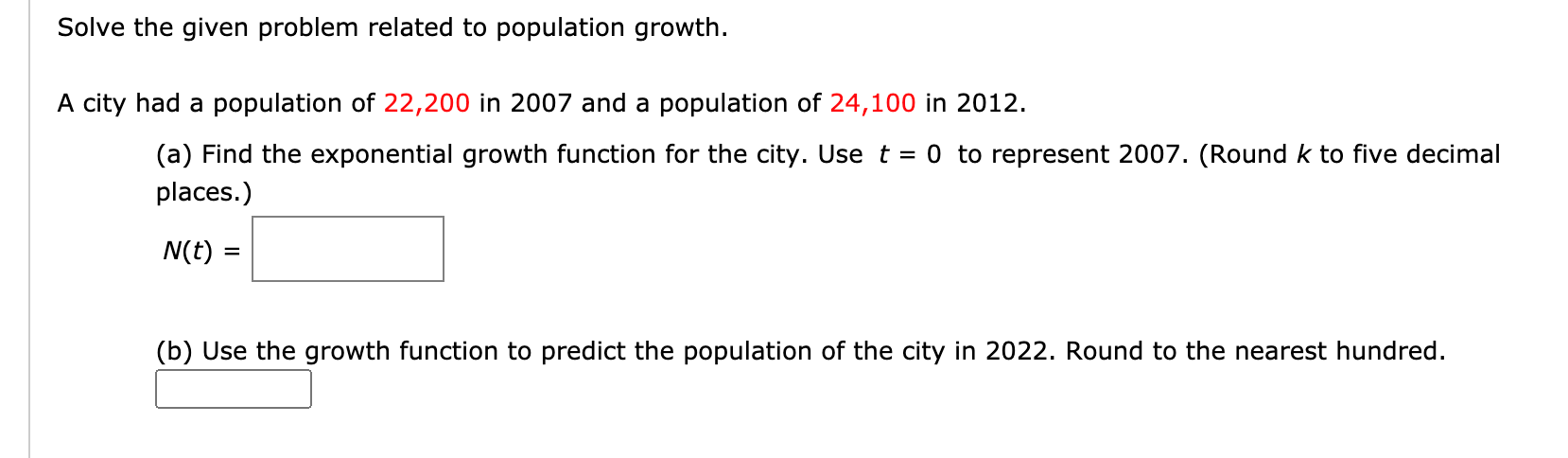Solved Solve the given problem related to population growth. | Chegg.com