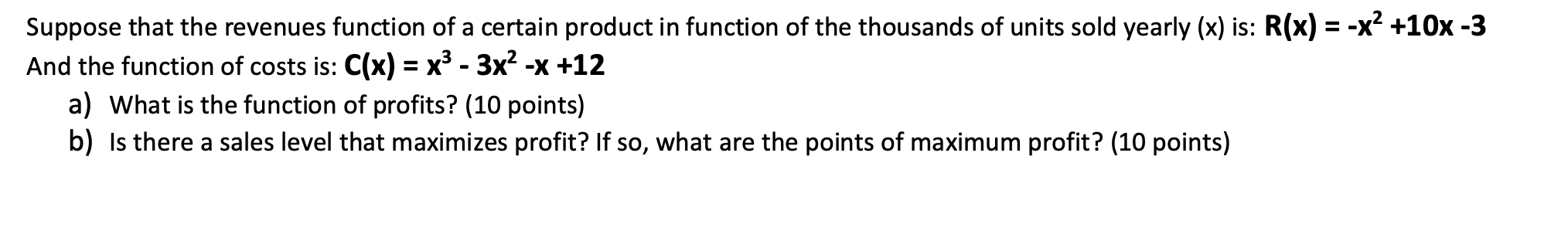 Solved Suppose that the revenues function of a certain | Chegg.com