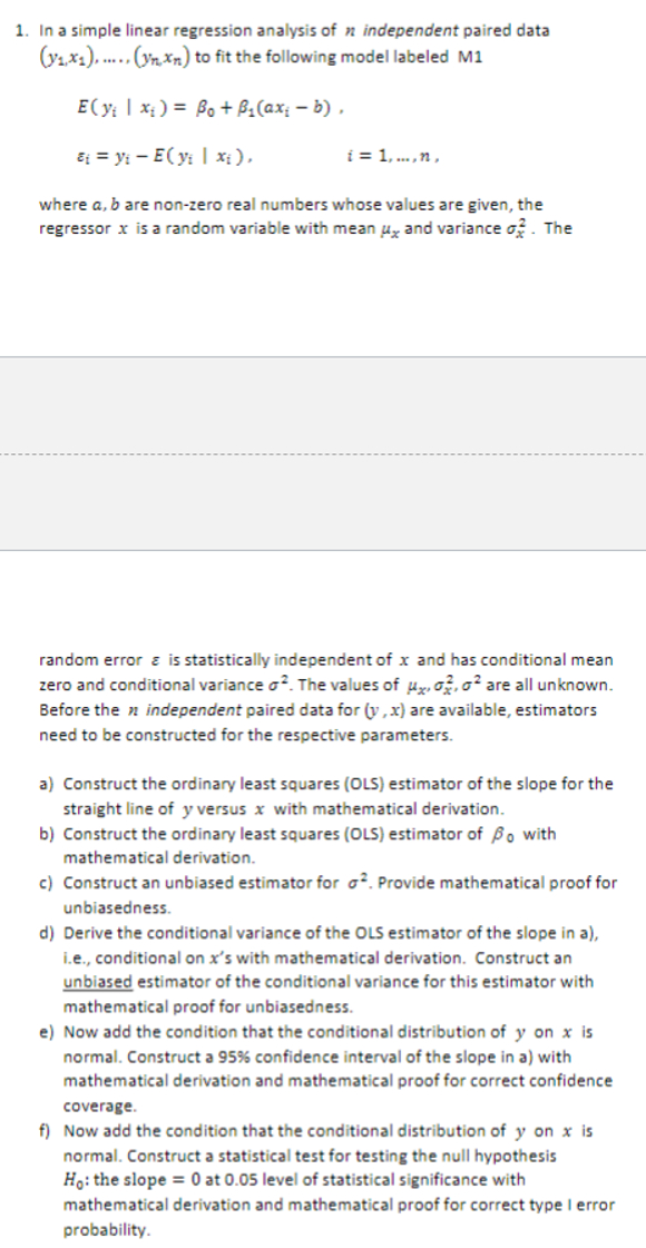 Solved In a simple linear regression analysis of n | Chegg.com