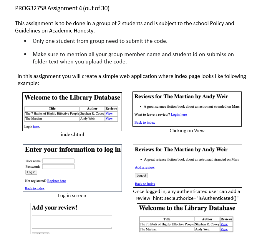 Solved This assignment is to be done in a group of 2 | Chegg.com
