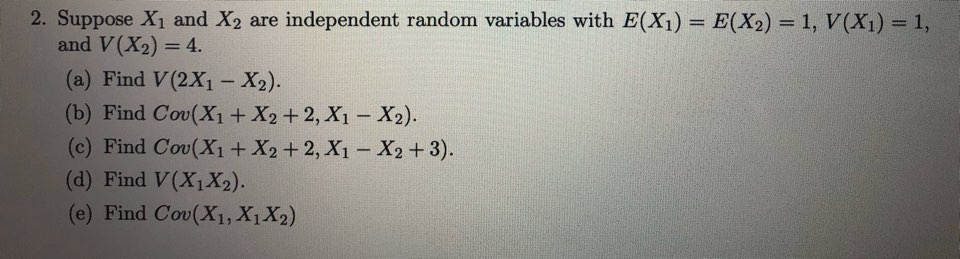 Solved 2. Suppose X1 and X2 are independent random variables | Chegg.com